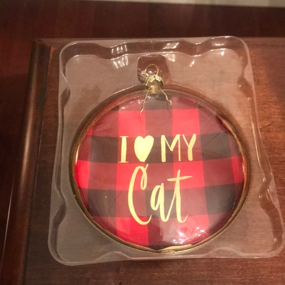 Christmas ornament that reads.. I 💛 MY CAT! - Picture 2 of 5